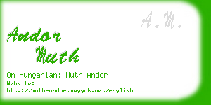 andor muth business card